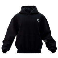 Double-layer cropped hoodie with heavyweight boxy fit