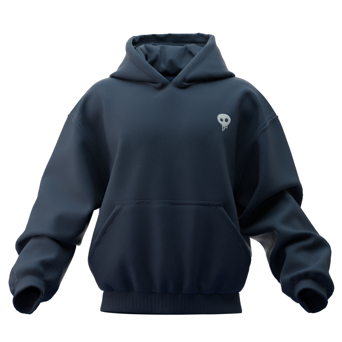 Double-layer cropped hoodie with heavyweight boxy fit