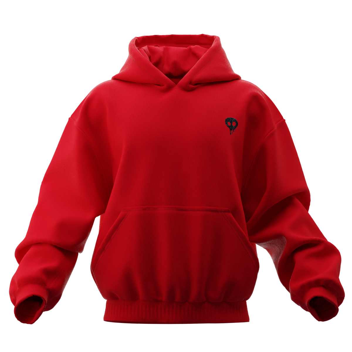 Double-layer cropped hoodie with heavyweight boxy fit