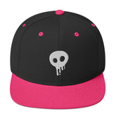 High-profile skull hat with embroidered logo and flat brim