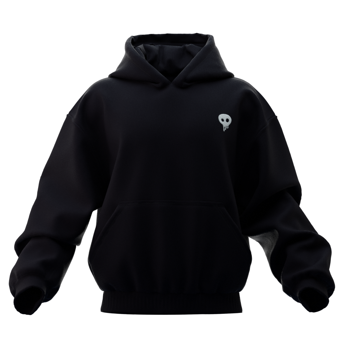 Double-layer cropped hoodie with heavyweight boxy fit